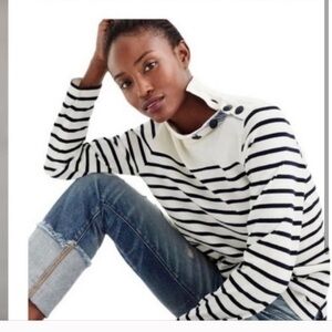 J. Crew Black and White Striped Sweater